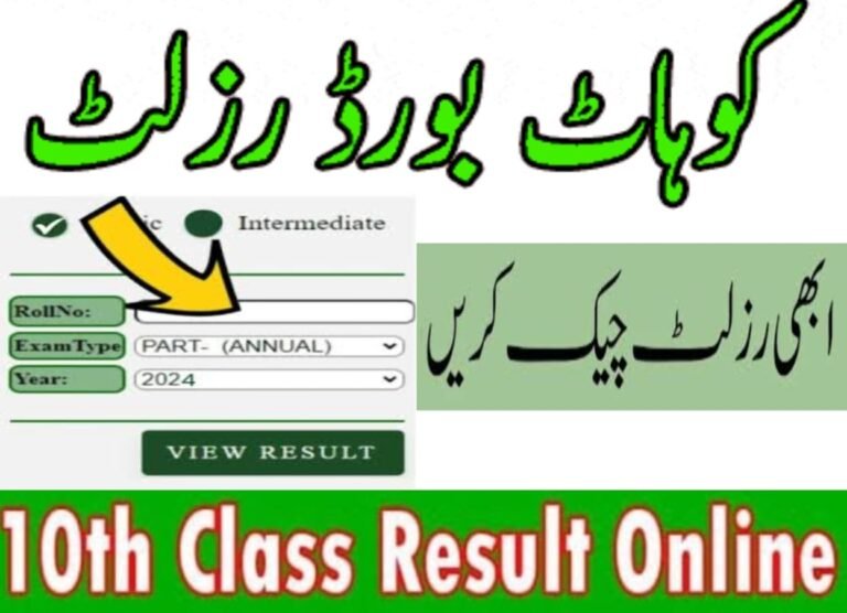 Kohat board 10th class result 2024