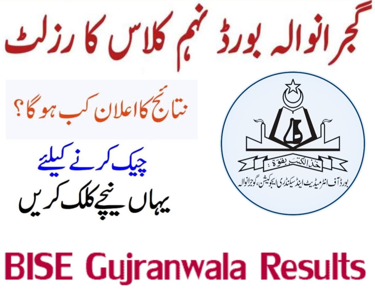 Gujranwala board 9th class result 2024 check