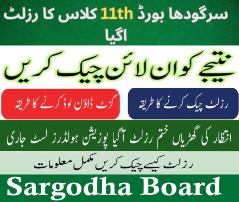 Sargodha Board Result 11th Class 2024 By Name